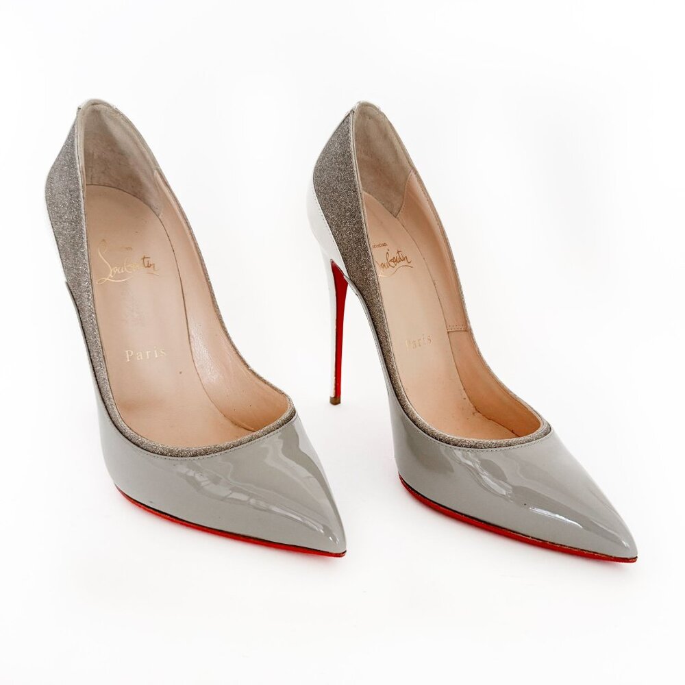 Christian Louboutin Gray and Red Women's Heels